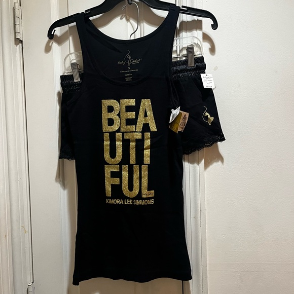 NWT Baby Phat Black and Gold 2-Piece Pajama Set by Kimora Lee Simmons - Picture 1 of 16